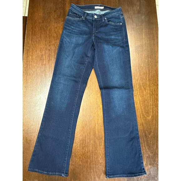 Levis 529 Curvy Bootcut Mid Rise Jeans Women 8 Blue Dark Wash Western Preppy - Picture 1 of 9